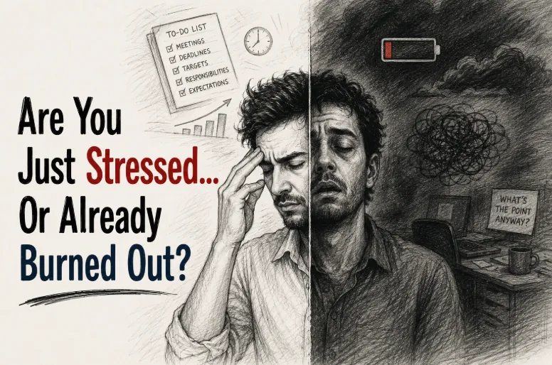 Difference between stress and burnout signs